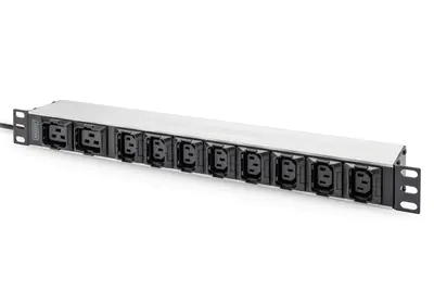 DIGITUS Steckdosenleiste mit Aluminiumprofil, 10-fach, 2 m Zuleitung, IEC C20 Stecker DN-95427