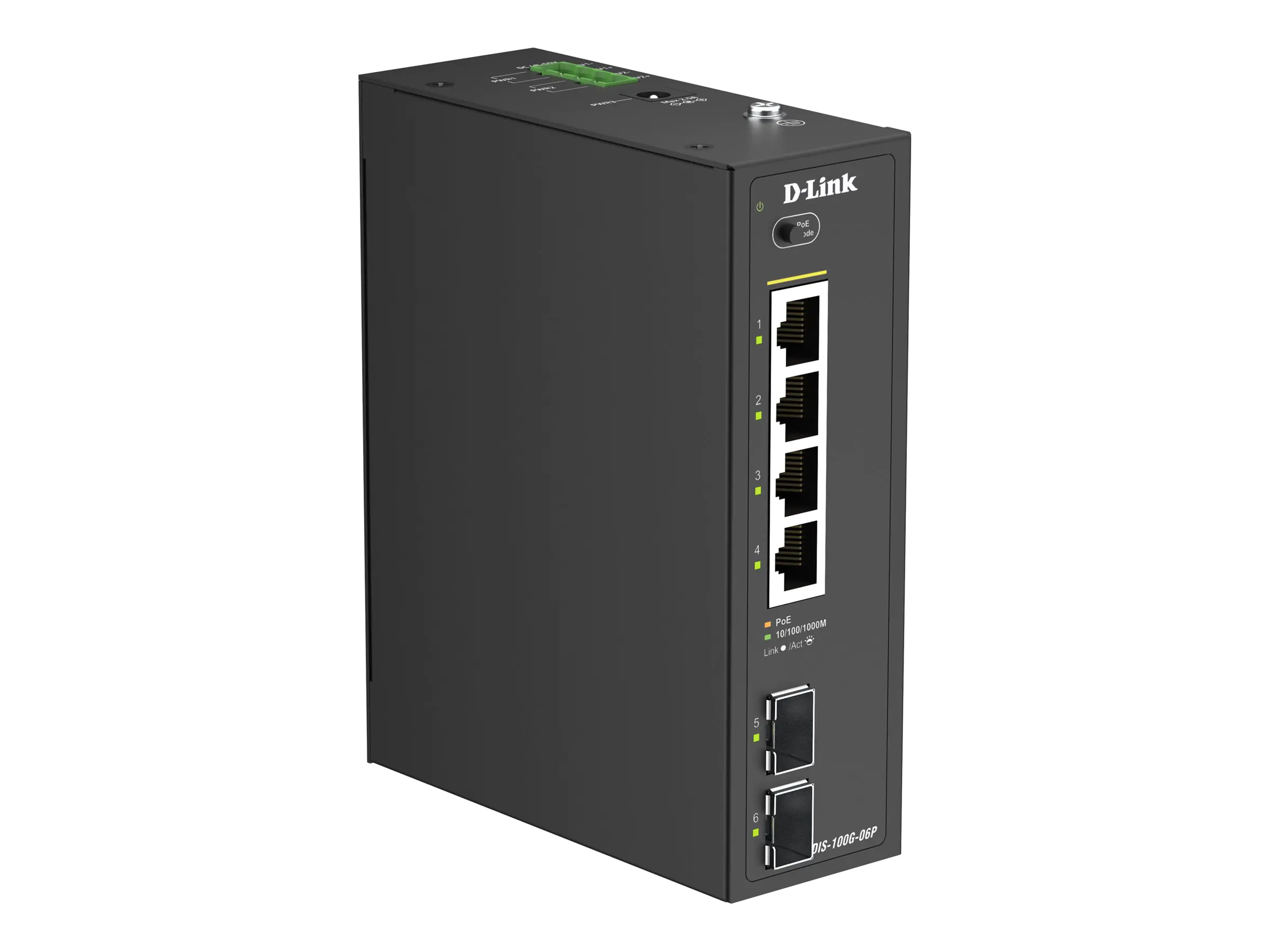 D-Link DIS 100G-06P - Switch - industriell - unmanaged - 4 x 10/100/1000 (PoE) DIS-100G-06P