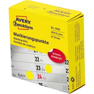 Avery Zweckform Markierungspunkt 3856 19mm gelb 250 St./Pack.