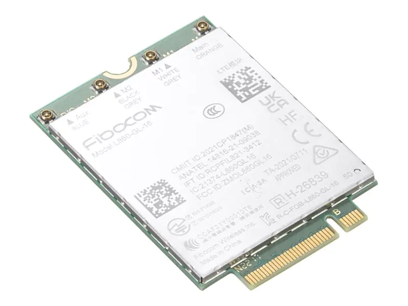 Fibocom L860-GL-16 - Drahtloses Mobilfunkmodem - 4G LTE - M.2 Card - für ThinkPad X1 Nano Gen 2 21E8, 21E9; X1 Yoga Gen 7 21CD, 21CE