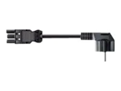 Bachmann - Stromkabel - GST18i3 (M) bis CEE 7/4 (M) - 2 m - rechts-gewinkelter Stecker - Schwarz