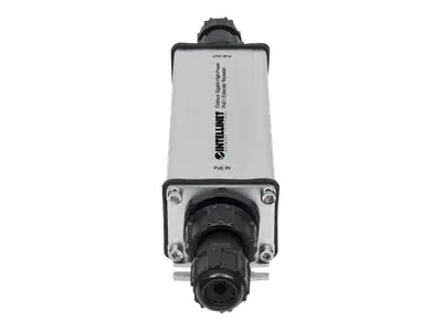 Intellinet Outdoor Gigabit High-Power PoE+ Extender, IEEE 802.3at/af Power over Ethernet (PoE+/PoE), verlängert die Reichweite einer PoE-Verbindung um zusätzliche 100 Meter, Metall, IP65 - Repeater - GigE - 10Base-T, 100Base-TX, 1000Base-T - RJ-45 / RJ-45