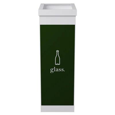 Paperflow Abfallsammelsystem 36,6 x 76 x 26,3 cm (B x H x T) 60l 1 Sortierfach Polystyrol weiß/grün