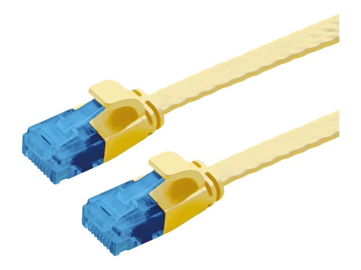 VALUE - Patch-Kabel - RJ-45 (M) zu RJ-45 (M) - 1 m - U/UTP, nicht abgeschirmt - CAT 6a - geformt, ohne Haken, verseilt, flach - Gelb