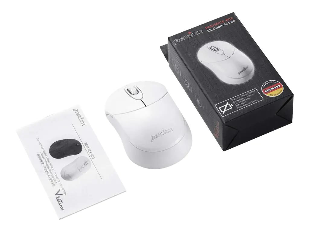 Perixx PERIMICE-802 - Maus - optisch - 3 Tasten - kabellos - Bluetooth 3.0 - weiß Perixx PERIMICE-802 - Maus - optisch - 3 Tasten - kabellos - Bluetooth 3.0 - weiß