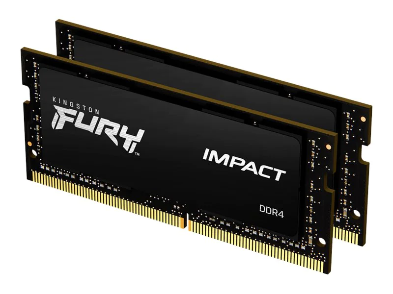 Kingston FURY Impact - DDR4 - Kit - 64 GB: 2 x 32 GB - SO DIMM 260-PIN - 3200 MHz / PC4-25600 - CL20 - 1.2 V - ungepuffert - non-ECC - Schwarz