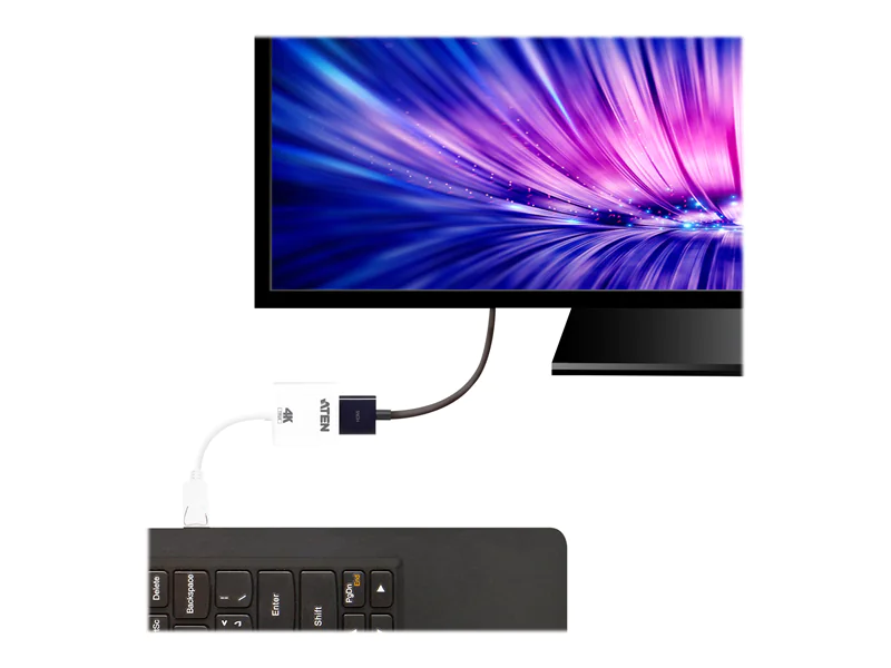 ATEN VC986B - Videoadapter - DisplayPort männlich zu HDMI weiblich - 18 cm - weiß - 4K Unterstützung, aktiv - für VanCryst VS182B
