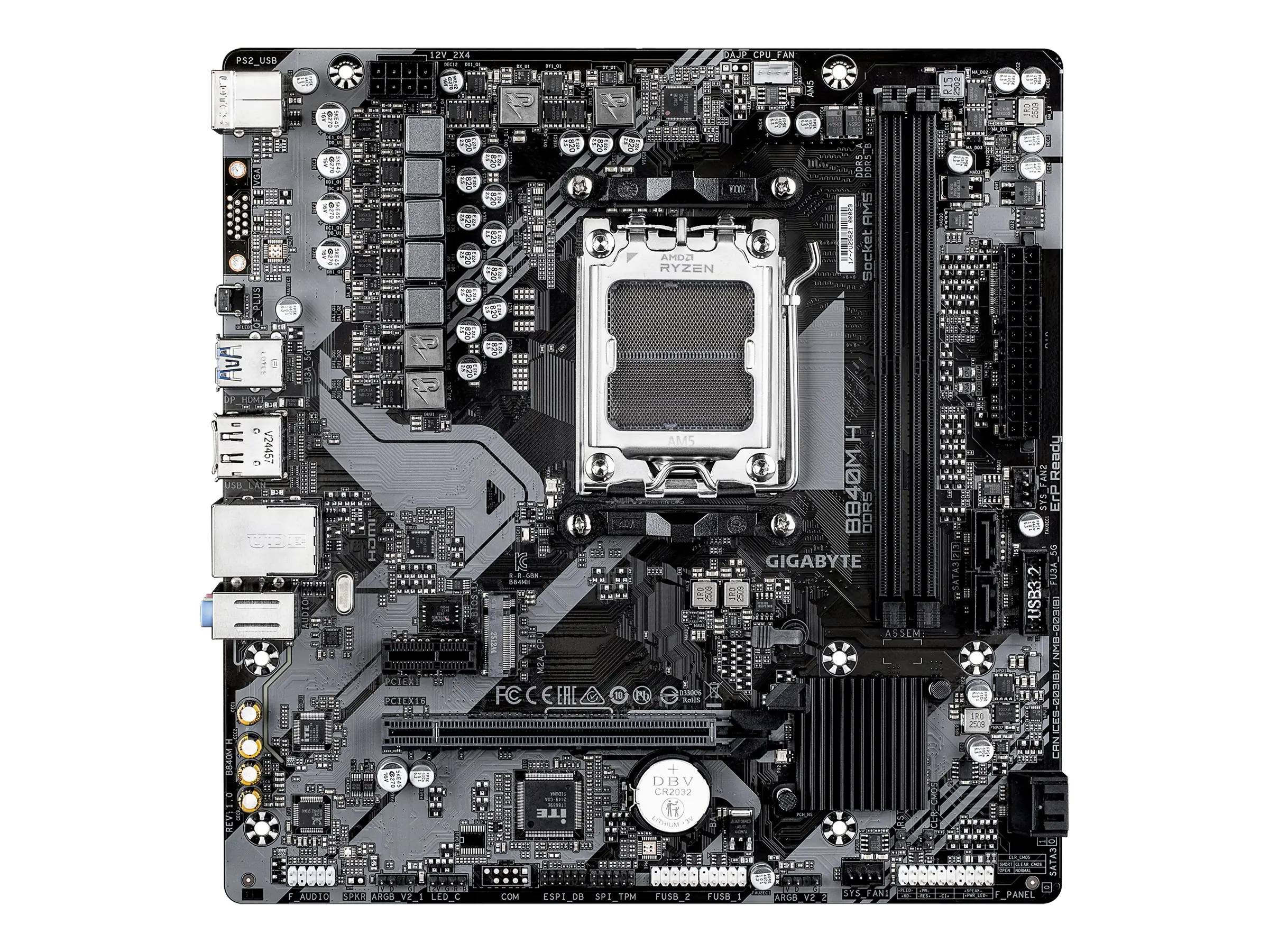 Gigabyte B840M H - Motherboard - micro ATX - Socket AM5 - AMD B840 Chipsatz - USB 3.2 Gen 1 -