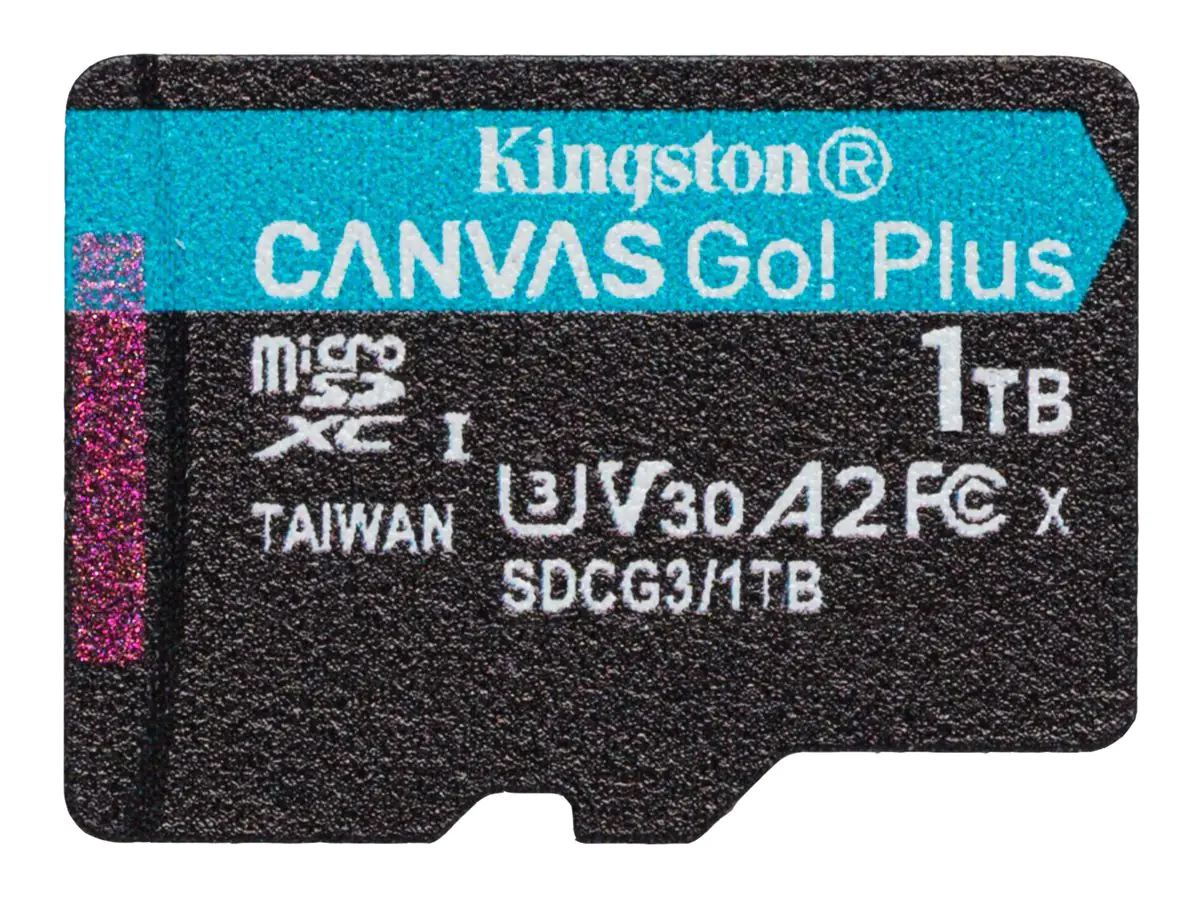 Kingston Canvas Go! Plus - Flash-Speicherkarte - 1 TB - A2 / Video Class V30 / UHS-I U3 / Class10 - microSDXC UHS-I Kingston Canvas Go! Plus - Flash-Speicherkarte - 1 TB - A2 / Video Class V30 / UHS-I U3 / Class10 - microSDXC UHS-I