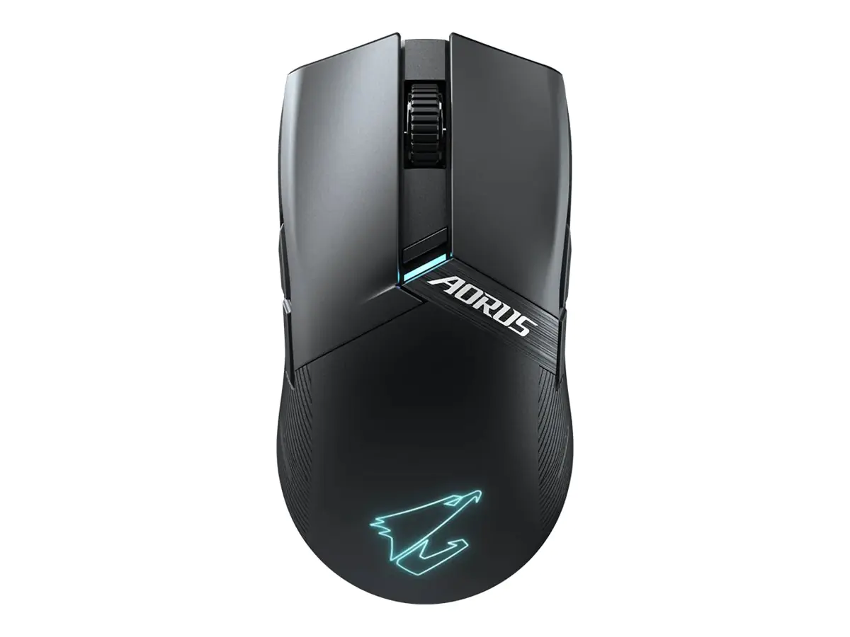 AORUS M6 - Maus - ergonomisch - optisch - 6 Tasten - kabellos - 2.4 GHz - USB-C Wireless-Empfänger - mattschwarz