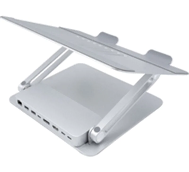 DEXLAN Höhenverstellbarer Notebookständer aus Aluminium mit integrierter 8 in 1 MST USB-C