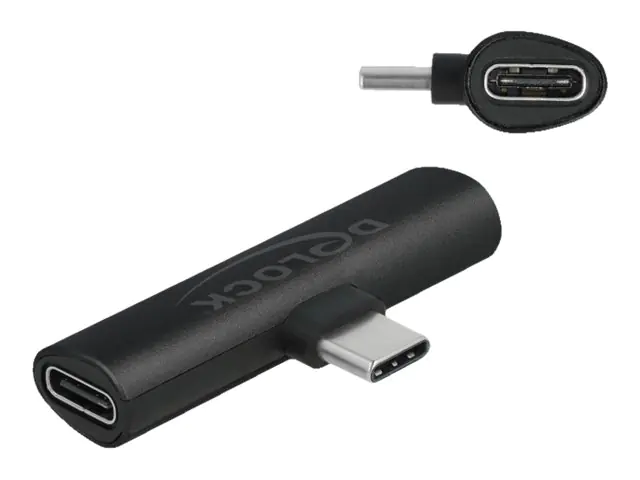 Delock - USB-Adapter - 24 pin USB-C (M) zu 24 pin USB-C (W) - USB 2.0 - 20 V - 3 A - Schwarz