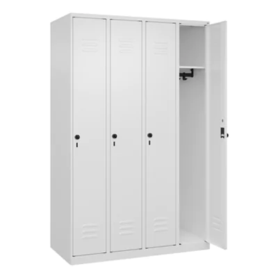 C+P Kleiderspind Classic PLUS 1.200 x 1.850 x 500 mm (B x H x T) 4 Abteile Stahl verkehrsweiß