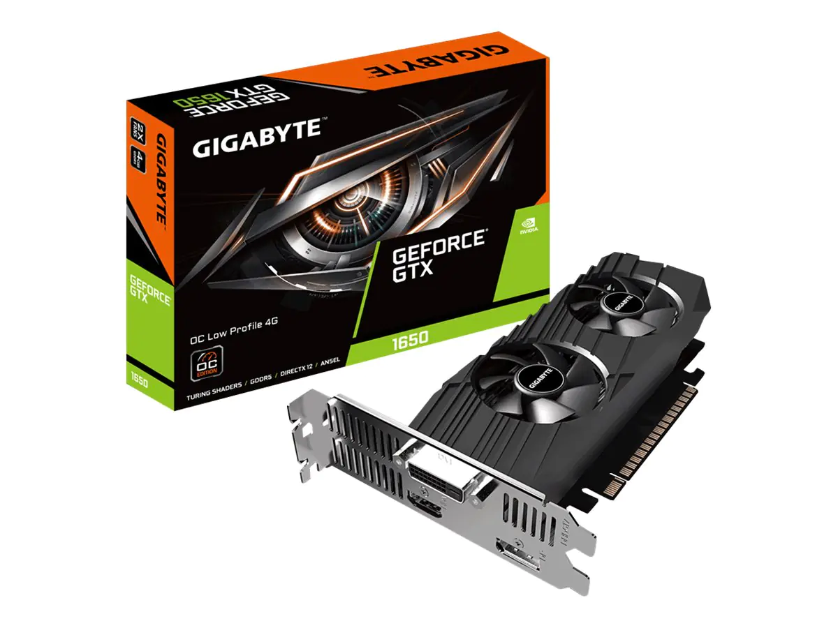 Gigabyte GeForce GTX 1650 D5 Low Profile 4G - Grafikkarten - GF GTX 1650 - 4 GB GDDR5 - PCIe 3.0 x16 Low-Profile - DVI, HDMI, DisplayPort