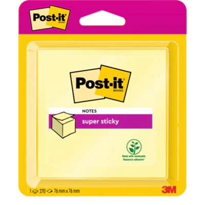 Post-it Haftnotiz Super Sticky 2014-SCY 76x76mm 270Blatt gelb Post-it Haftnotiz Super Sticky 2014-SCY 76x76mm 270Blatt gelb
