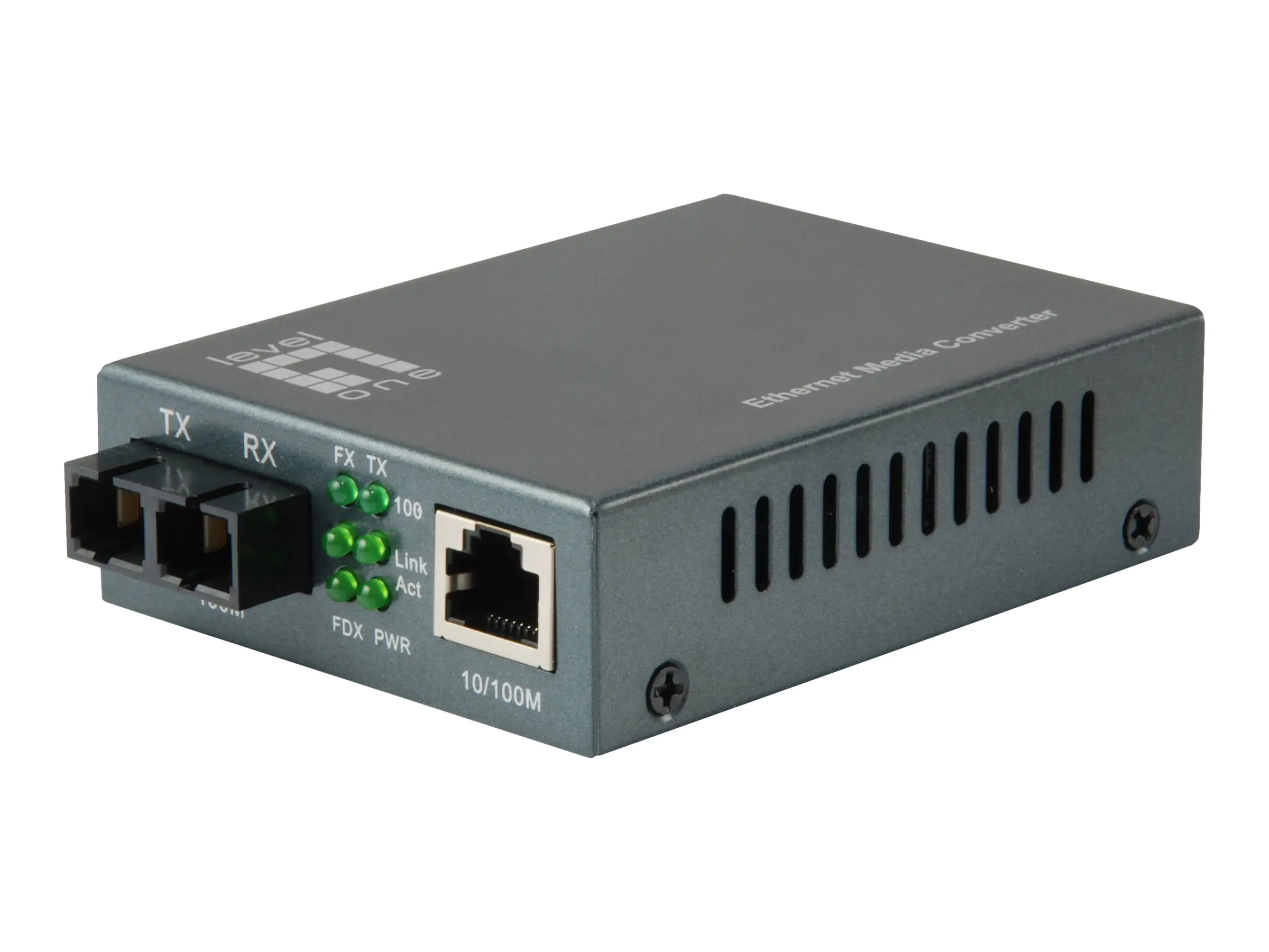 LevelOne FVT-1106 - Medienkonverter - 100Mb LAN - 10Base-T, 100Base-FX, 100Base-TX - RJ-45 / SC Single-Modus - bis zu 120 km - 1310 nm