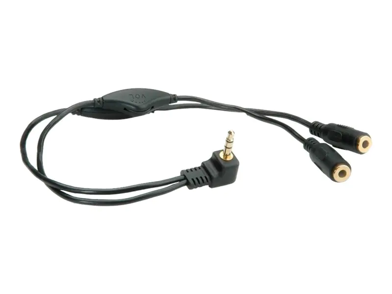 Roline Y Audio Cable - Audio-Splitter - mini-phone stereo 3.5 mm männlich zu mini-phone stereo 3.5 mm weiblich - 30 cm - Schwarz