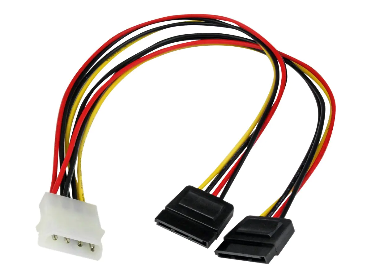 StarTech.com SATA Y-Stromkabel - Splitter Power Y-Kabel mit 2 x SATA intern 1 x Molex (Stecker) PYO2LP4SATA