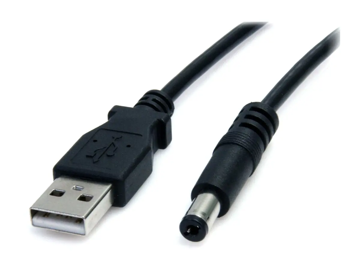 StarTech 91cm USB Typ-M 5V Hohlstecker - USB auf 5,5mm DC-Stecker - Stromkabel - USB (nur Strom) (M) zu Gleichstromstecker 5,5 mm (M) - 91 cm - geformt - Schwarz - für P/N: DVI2VGACON, SPDIF2AA, ST122LE, ST122LEA, ST122PROA