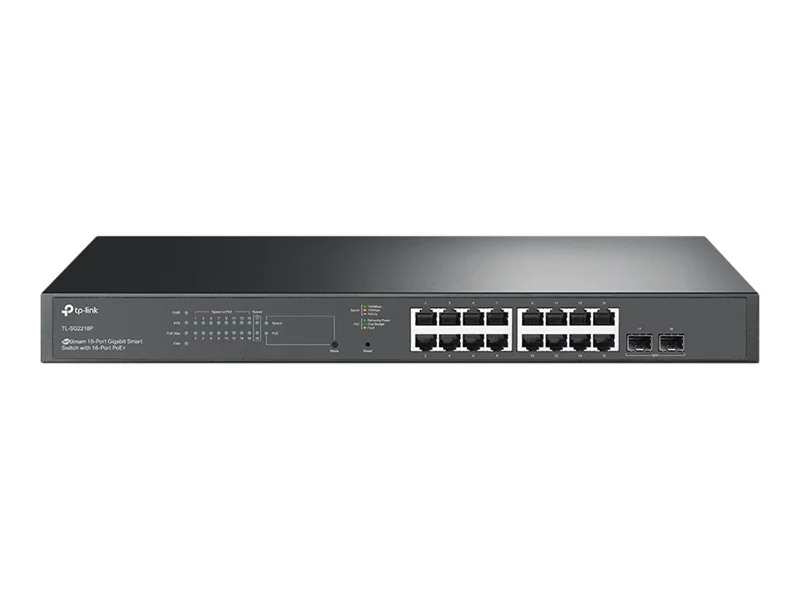 TP-Link JetStream TL-SG2218P V1.60 - Switch - Smart - 16 x 10/100/1000 (PoE+) + 2 x SFP - an Rack montierbar - PoE+ (150 W)