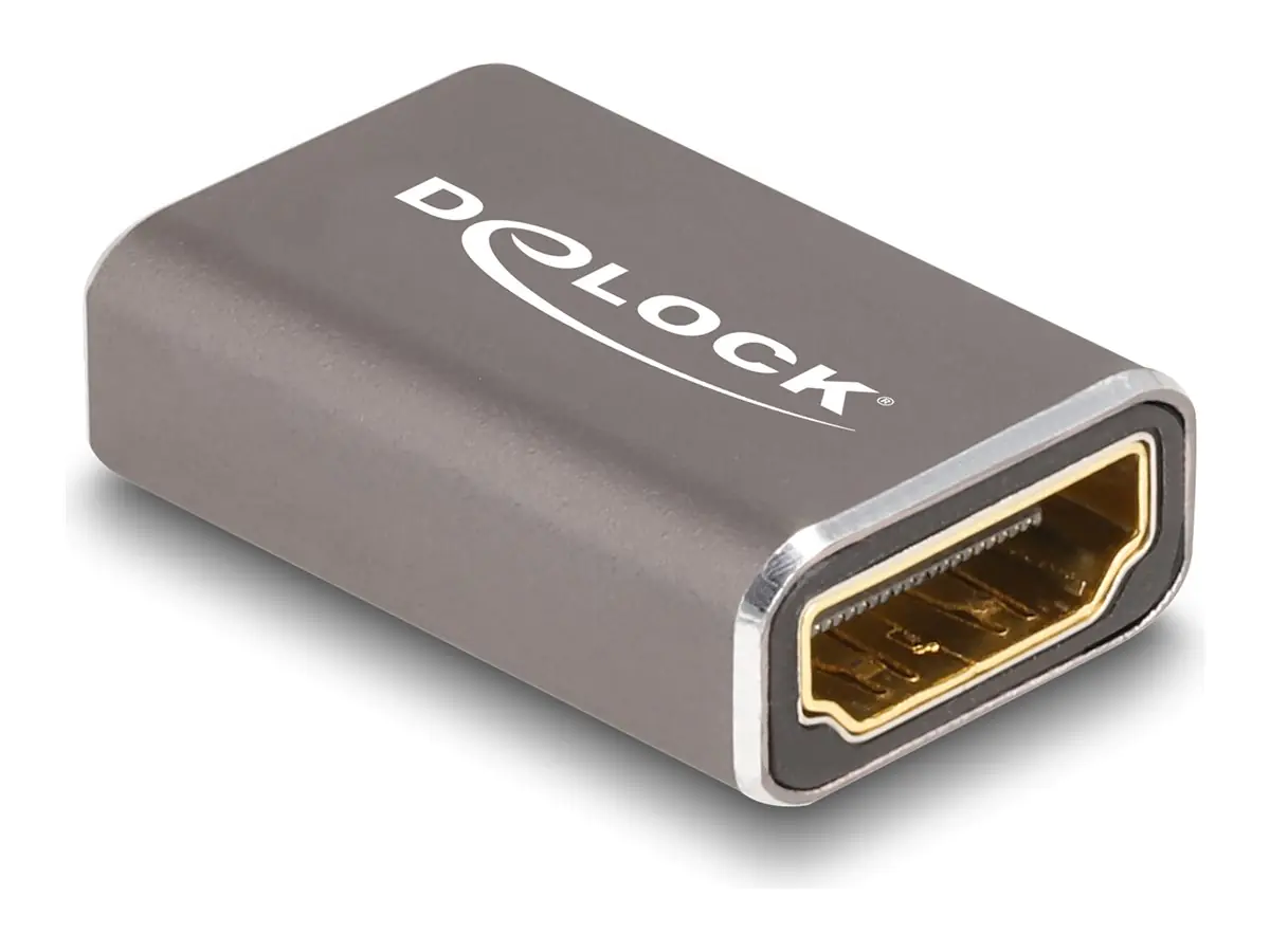Delock HDMI Adapter Buchse zu Buchse 8K 60 Hz grau Metall 60078