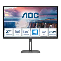AOC Value-line Q27V5N/BK - V5 series - LED-Monitor - 68.6 cm (27") - 2560 x 1440 QHD @ 75 Hz - VA - 300 cd/m² - 4000:1 - 4 ms - 2xHDMI, 2xDisplayPort - Lautsprecher - mattschwarz