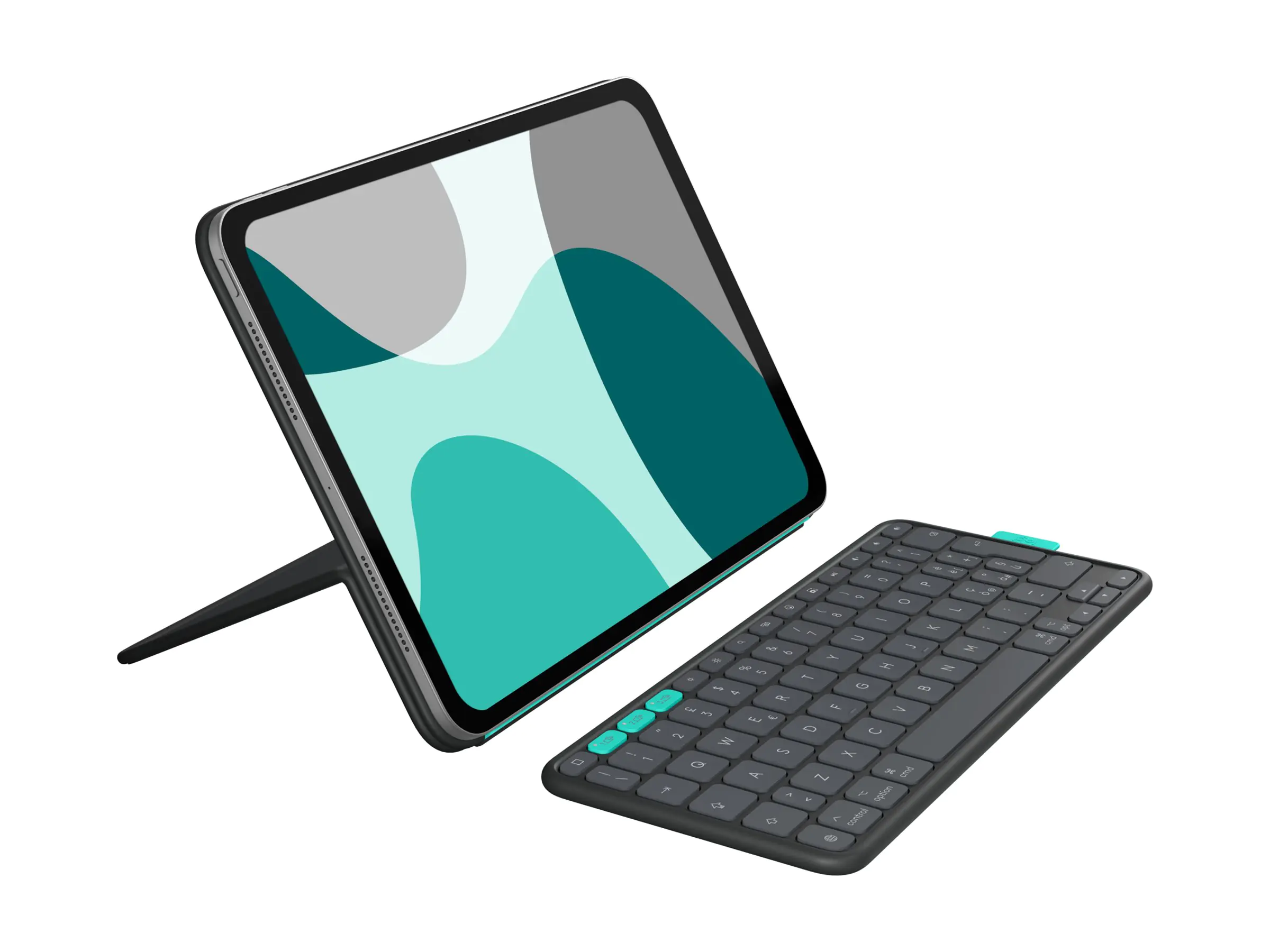 Logitech Flip Folio - Tastatur und Foliohülle - full size - kabellos - Bluetooth 5.1 LE - QWERTZ - Deutsch - Graphite - für Apple 10.9-inch iPad Air (5th generation) 920-013397