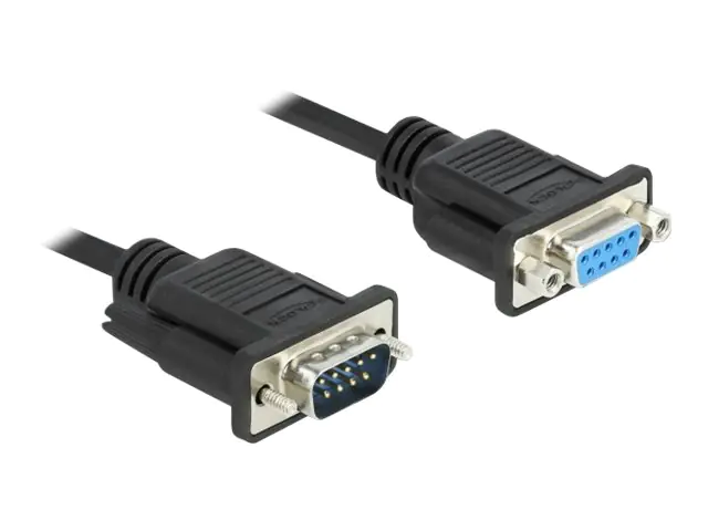 Delock - Serielles Verlängerungskabel - DB-9 (M) zu DB-9 (W) - 2 m - Daumenschrauben - Schwarz