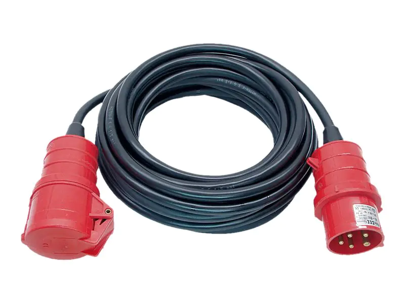 Brennenstuhl H07RN-F 5G1,5 - Spannungsversorgungs-Verlängerungskabel - IEC 60309 16A (W) zu IEC 60309 16A (M) - Wechselstrom 400 V - 10 m - Schwarz