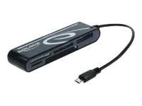 Delock Micro USB OTG Card Reader 5 Slot - Kartenleser (CF I, CF II, MS, MMC, SD, xD, MS PRO Duo, microSD, SDHC, microSDHC, SDXC, microSDXC, CF III) - USB
