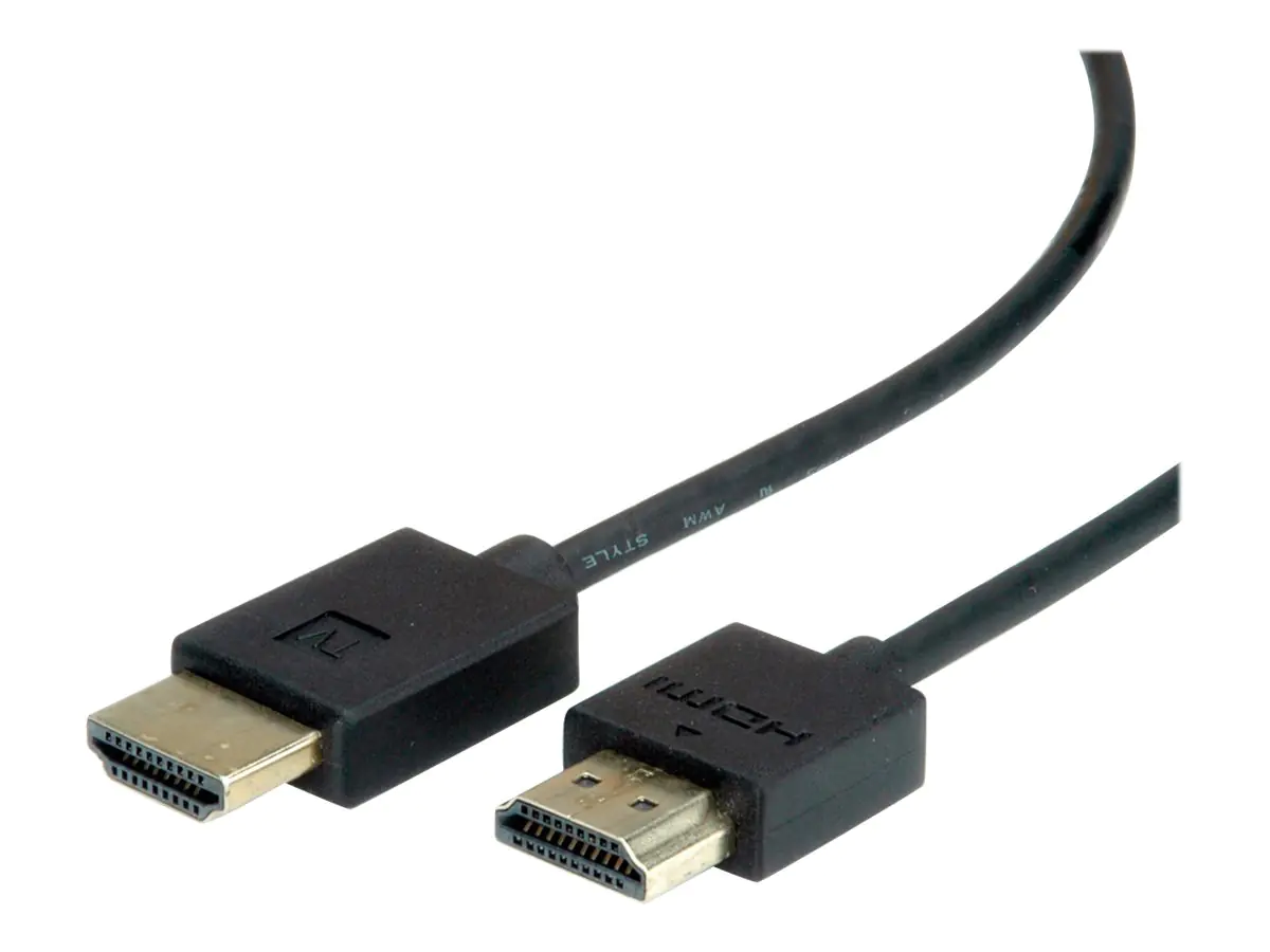 Roline - HDMI-Kabel mit Ethernet - HDMI männlich zu HDMI männlich - 3 m - Doppelisolierung - Schwarz - 4K Unterstützung, aktiv