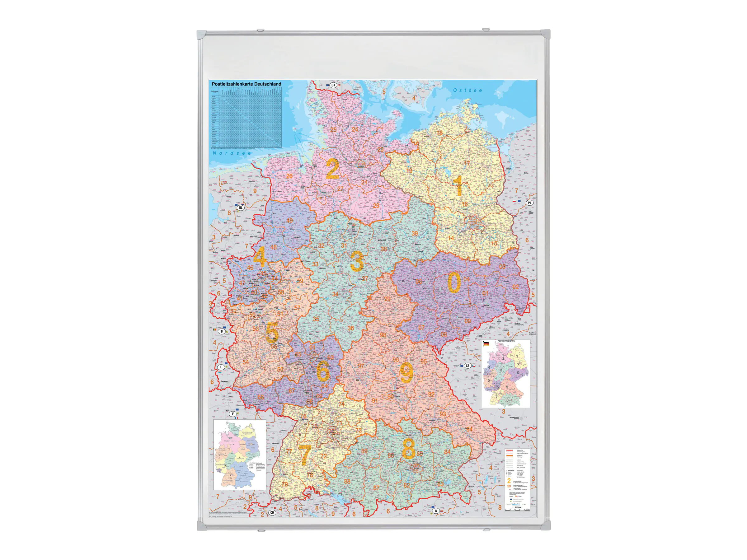 Franken Kartentafel KA440M 100x140cm PLZ-Karte Deutschland