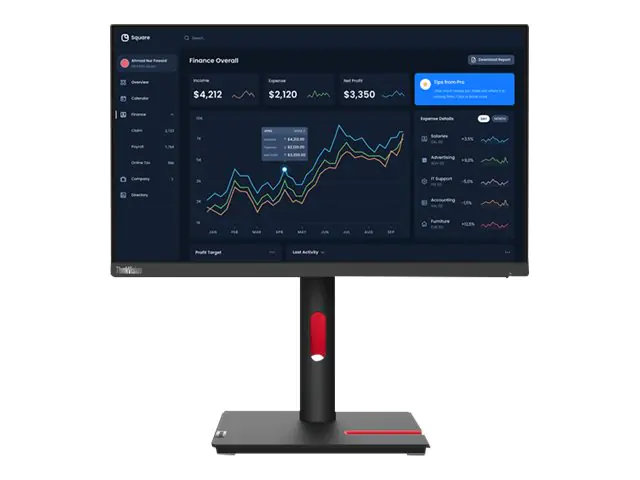 Lenovo ThinkVision T22i-30 - LED-Monitor - 54.6 cm (21.5") - 1920 x 1080 Full HD (1080p) @ 60 Hz - IPS - 250 cd/m² - 1000:1 - 4 ms - HDMI, VGA, DisplayPort - Raven Black - für ThinkCentre neo 70t 11YU; ThinkPad P15 Gen 2 20YQ