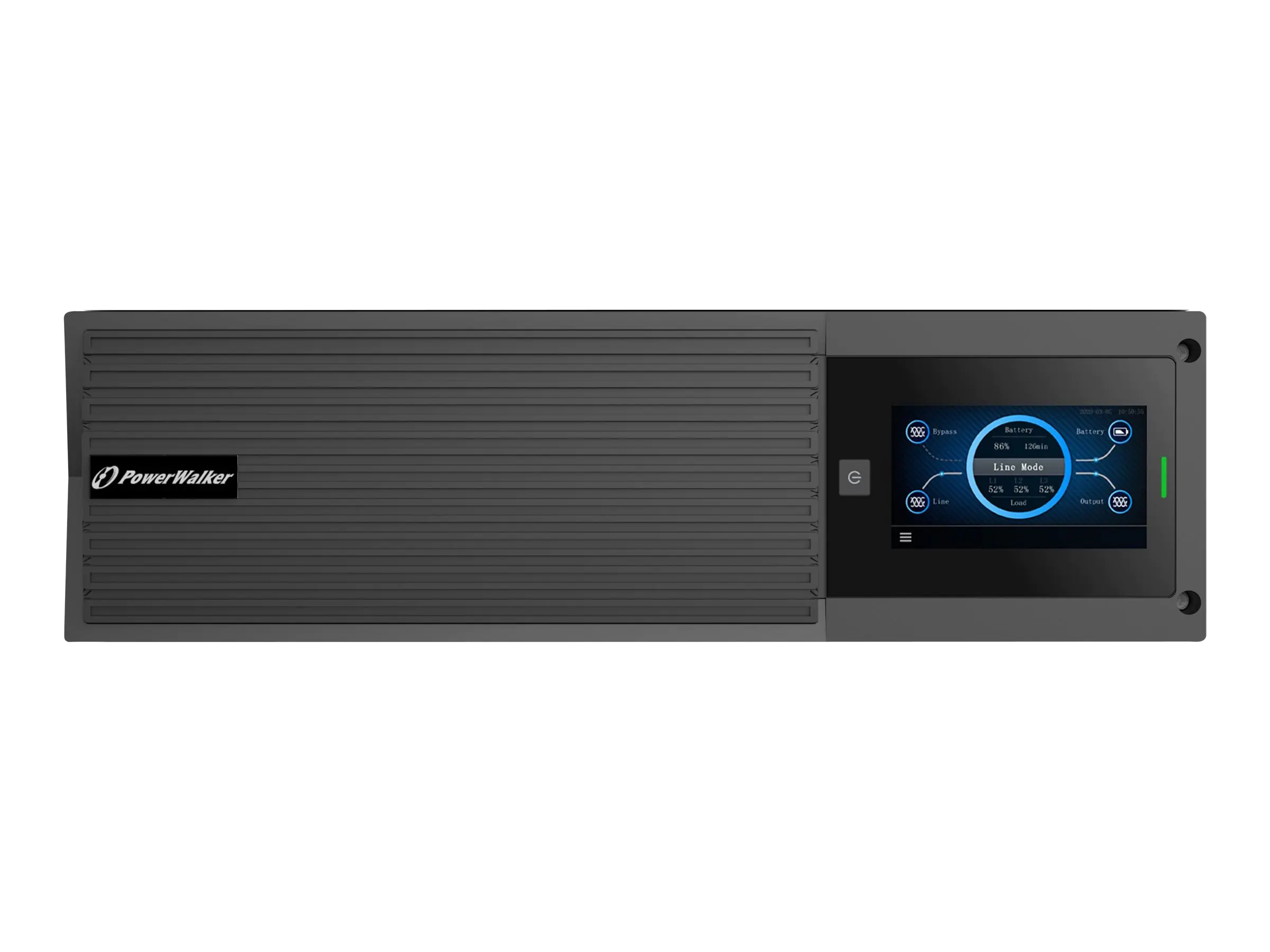PowerWalker VFI 10000 ICR IoT 3/3 - USV (Rack - einbaufähig) - 10000 Watt - 10000 VA - 3 Phasen - 9 Ah - RS-232, USB