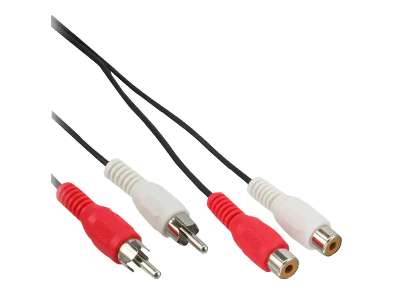 InLine - Audioverlängerungskabel - RCA x 2 weiblich zu RCA x 2 männlich - 20 m - Schwarz