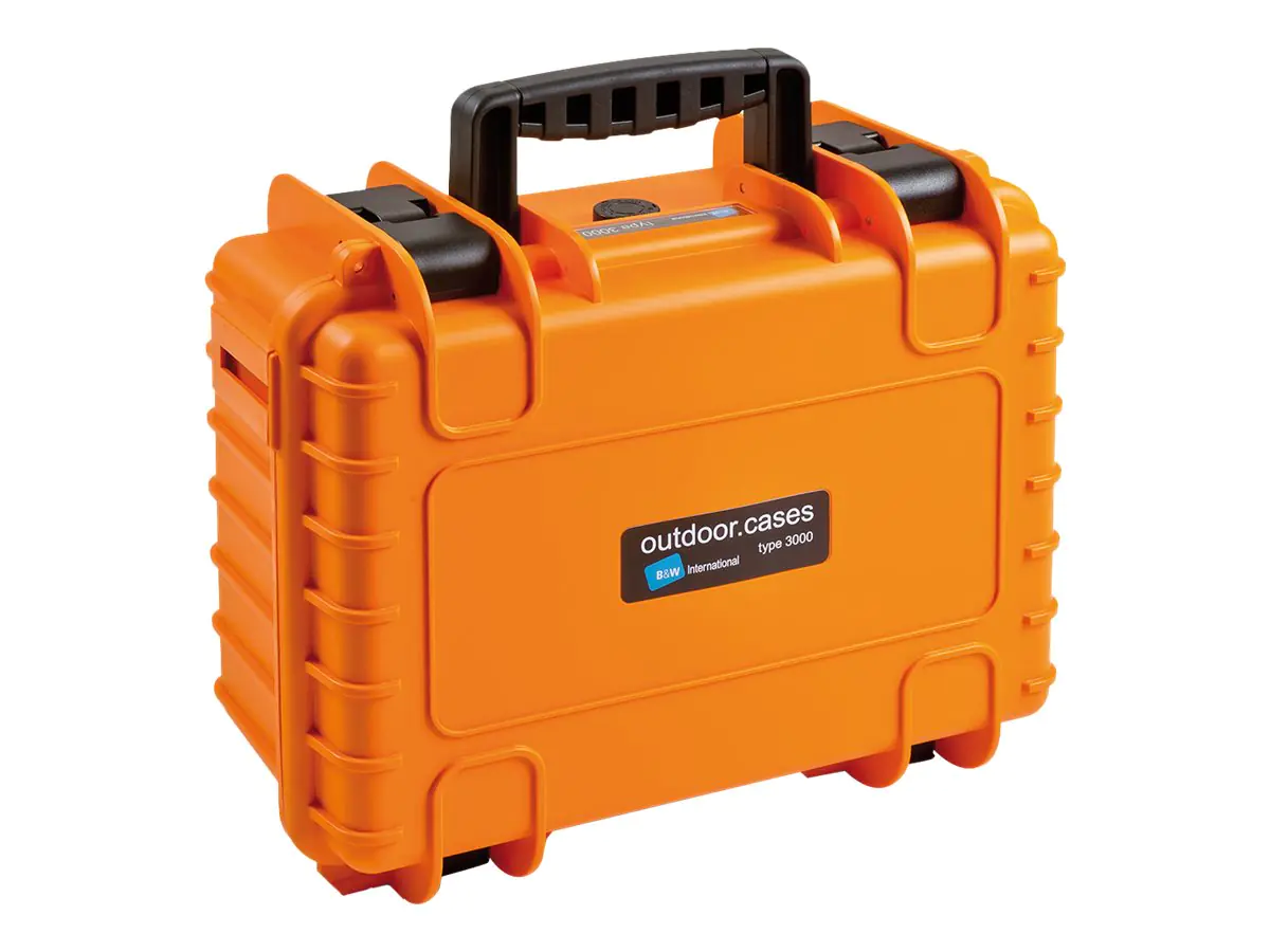 B&W outdoor.case Type 3000 - Hartschalentasche für Digitalkamera mit Objektiven - Polypropylen - orange