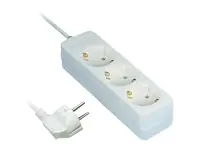 REV - Steckdosenleiste - Wechselstrom 250 V - 3500 Watt - Ausgangsanschlüsse: 3 - 1.4 m Schnur - weiß REV - Steckdosenleiste - Wechselstrom 250 V - 3500 Watt - Ausgangsanschlüsse: 3 - 1.4 m Schnur - weiß
