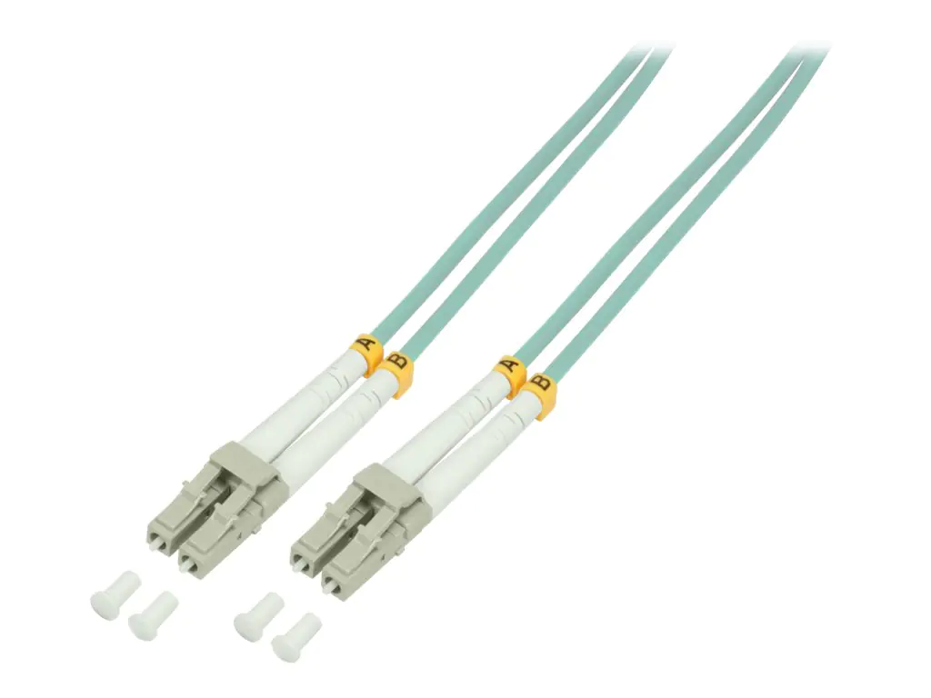 LogiLink - Patch-Kabel - LC Multi-Mode (M) bis LC Multi-Mode (M) - 10 m - Glasfaser - Duplex - 50/125 Mikrometer - OM3 - halogenfrei - Aquamarin