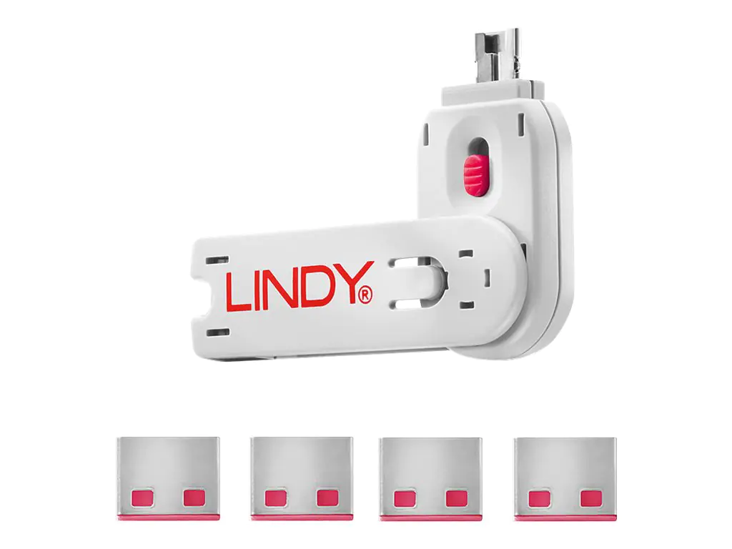 Lindy USB Port Blocker - USB-Portblocker - pink (Packung mit 4)