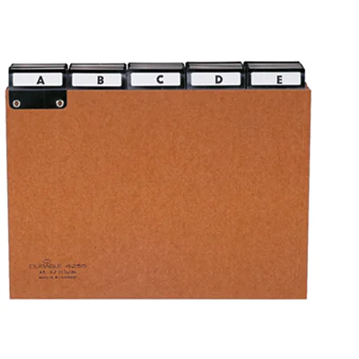 DURABLE Karteiregister 425511 A-Z DIN A5 quer 5/5tlg. Presspan br DURABLE Karteiregister 425511 A-Z DIN A5 quer 5/5tlg. Presspan br