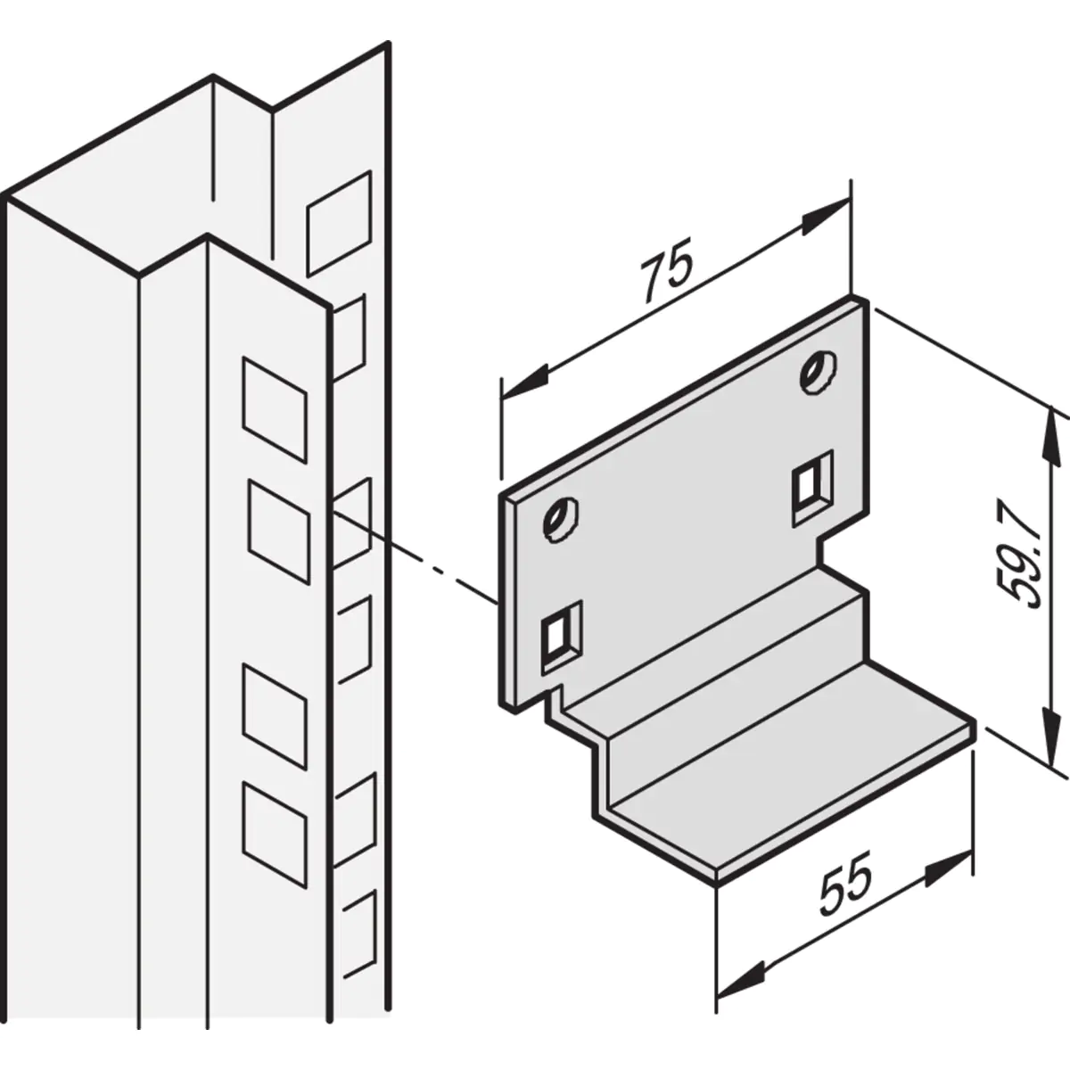 SCHROFF Kurzgleitschiene - KURZGLEITSCHIENEN-SET (2STK) (20118592)