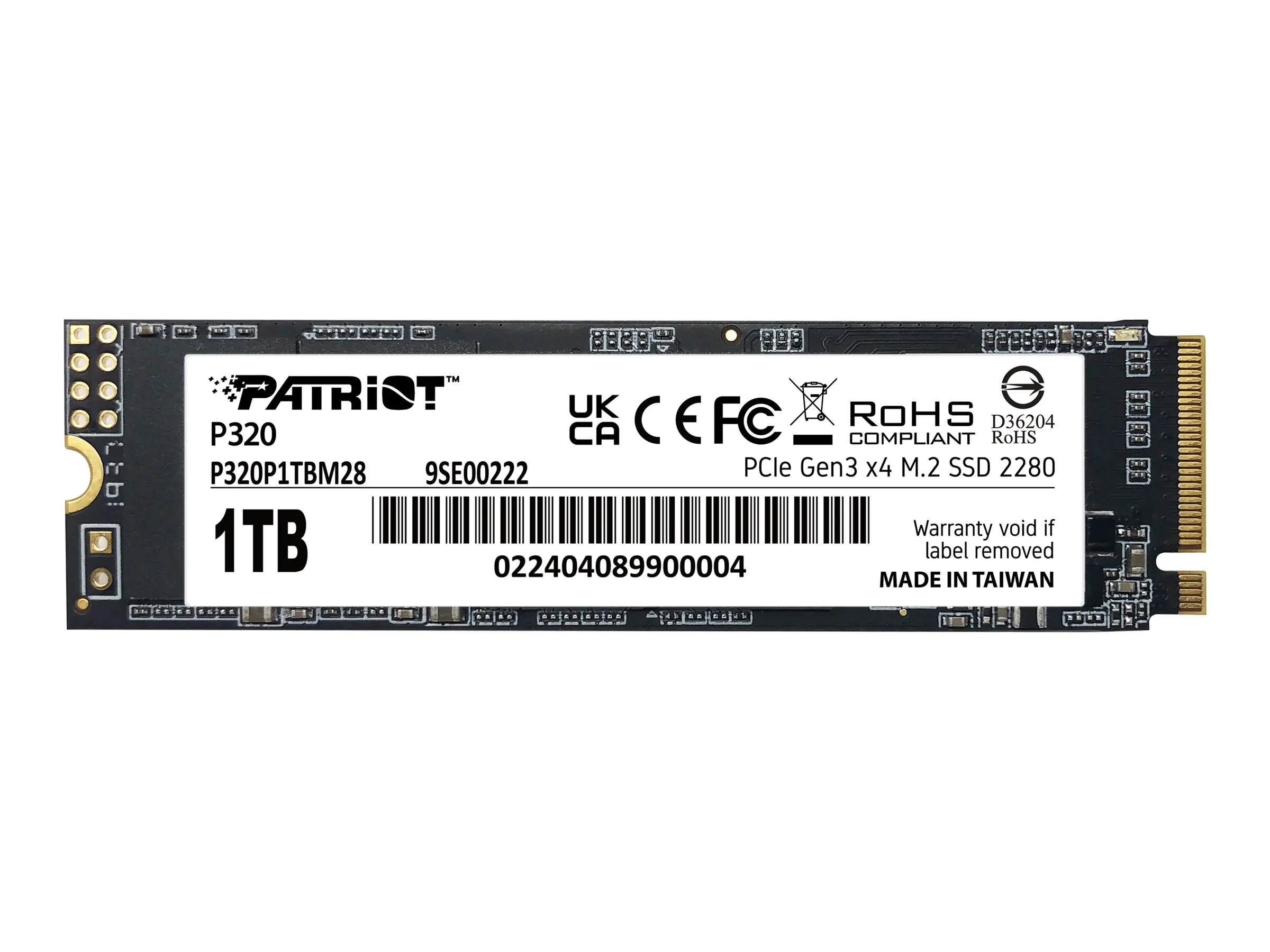 PATRIOT P320 - SSD - 1 TB - intern - M.2 2280 - PCIe 3.0 x4 (NVMe) P320P1TBM28