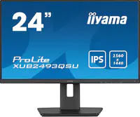 iiyama ProLite XUB2493QSU-B5 - LED-Monitor - 61 cm (24") (23.8" sichtbar) - 2560 x 1440 WQHD @ 60 Hz - IPS - 300 cd/m² - 1000:1 - 4 ms - HDMI, DisplayPort - Lautsprecher - mattschwarz