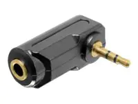 Delock - Audio-Adapter - mini-phone stereo 3.5 mm weiblich zu mini-phone stereo 3.5 mm männlich - Schwarz - 90° Stecker