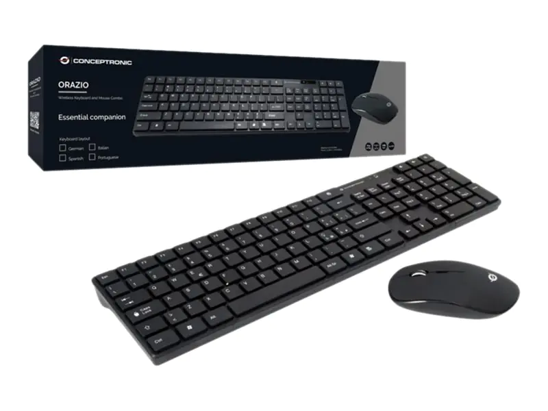 Conceptronic ORAZIO - Tastatur-und-Maus-Set - kabellos - 2.4 GHz - Italienisch - Schwarz