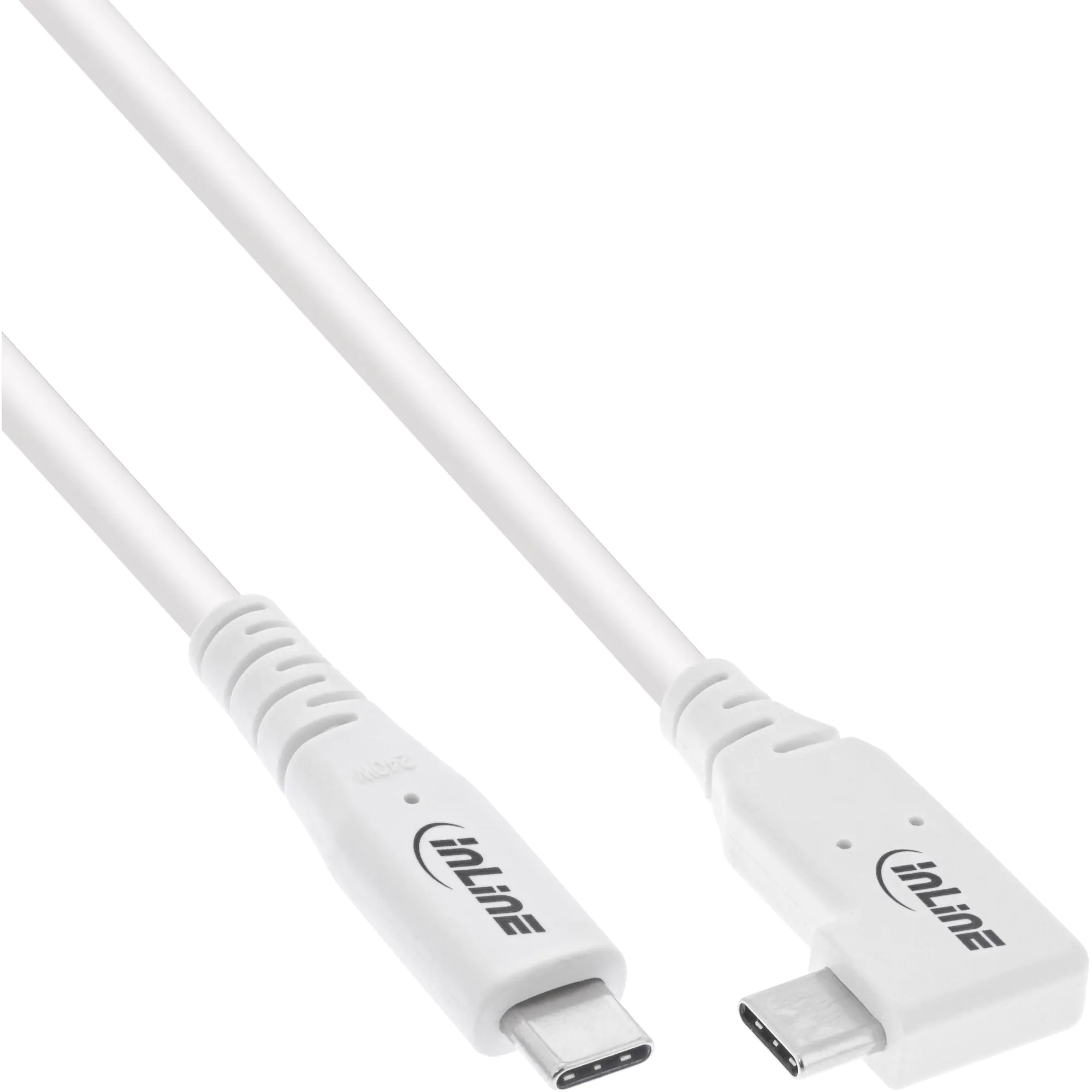 InLine USB4 Kabel - USB-C - einseitig gewinkelt - PD 240W - 8K60Hz - TPE - weiß - 2m InLine USB4 Kabel - USB-C - einseitig gewinkelt - PD 240W - 8K60Hz - TPE - weiß - 2m