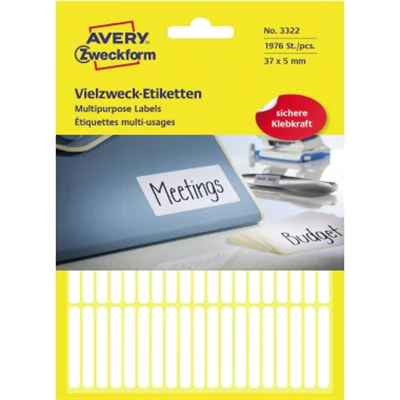 Avery Zweckform Etikett 3322 37x5mm weiß 1.976 St./Pack. Avery Zweckform Etikett 3322 37x5mm weiß 1.976 St./Pack.