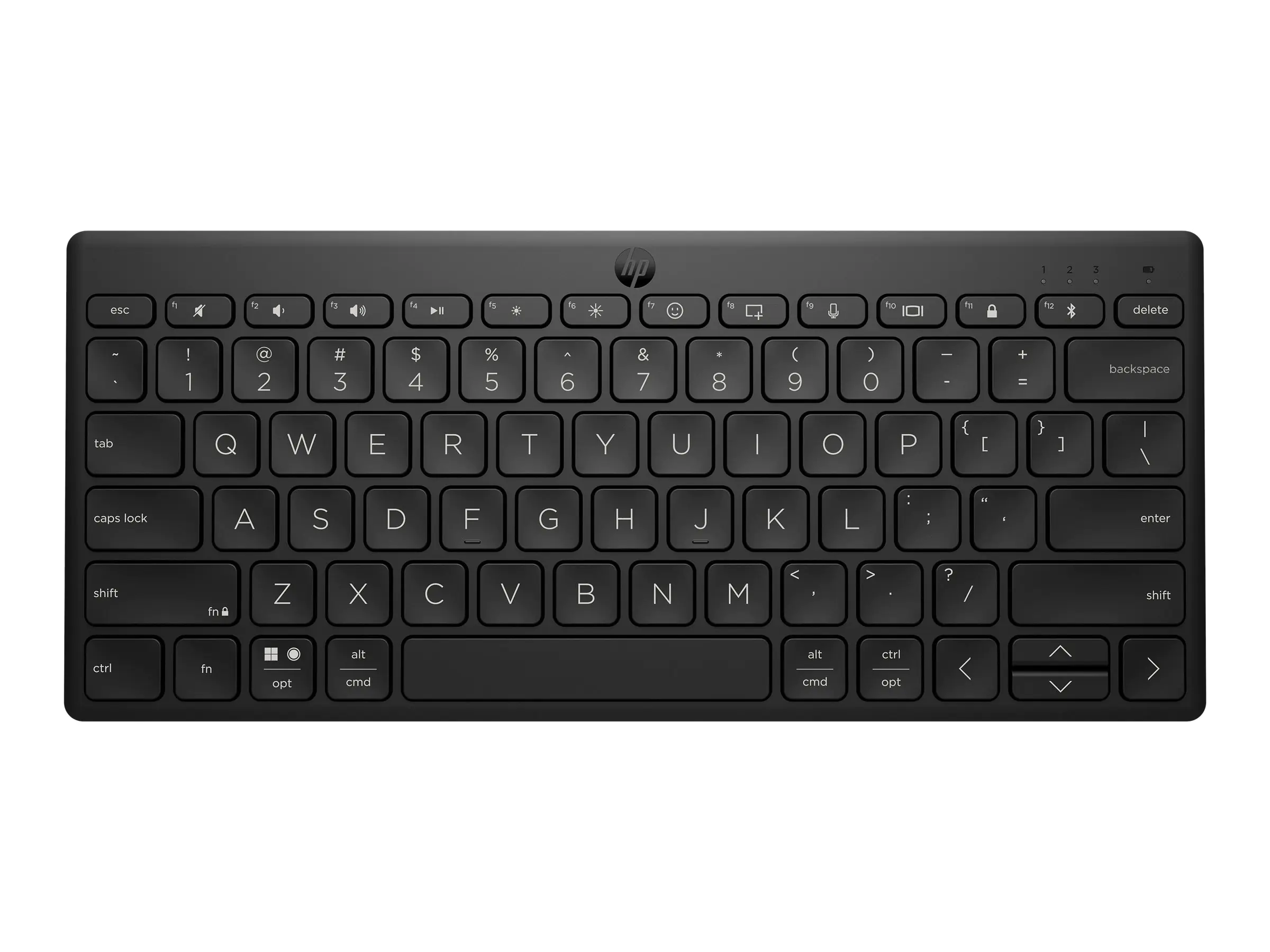 HP 355 Compact Multi-Device - Tastatur - kabellos - Bluetooth 5.2 - Deutsch - Schwarz - recycelbare Verpackung