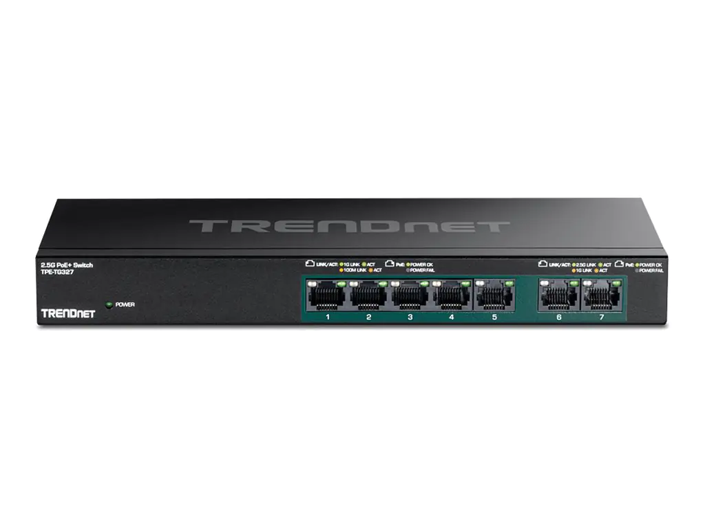 TRENDnet TPE TG327 - Switch - unmanaged - 5 x 10/100/1000 (PoE+) TPE-TG327