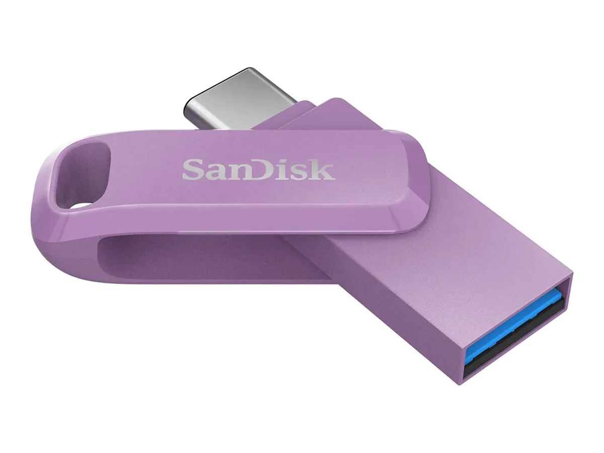 SanDisk Ultra Dual Drive Go - USB-Flash-Laufwerk - 64 GB - USB 3.2 Gen 1 / USB-C - Lavendel